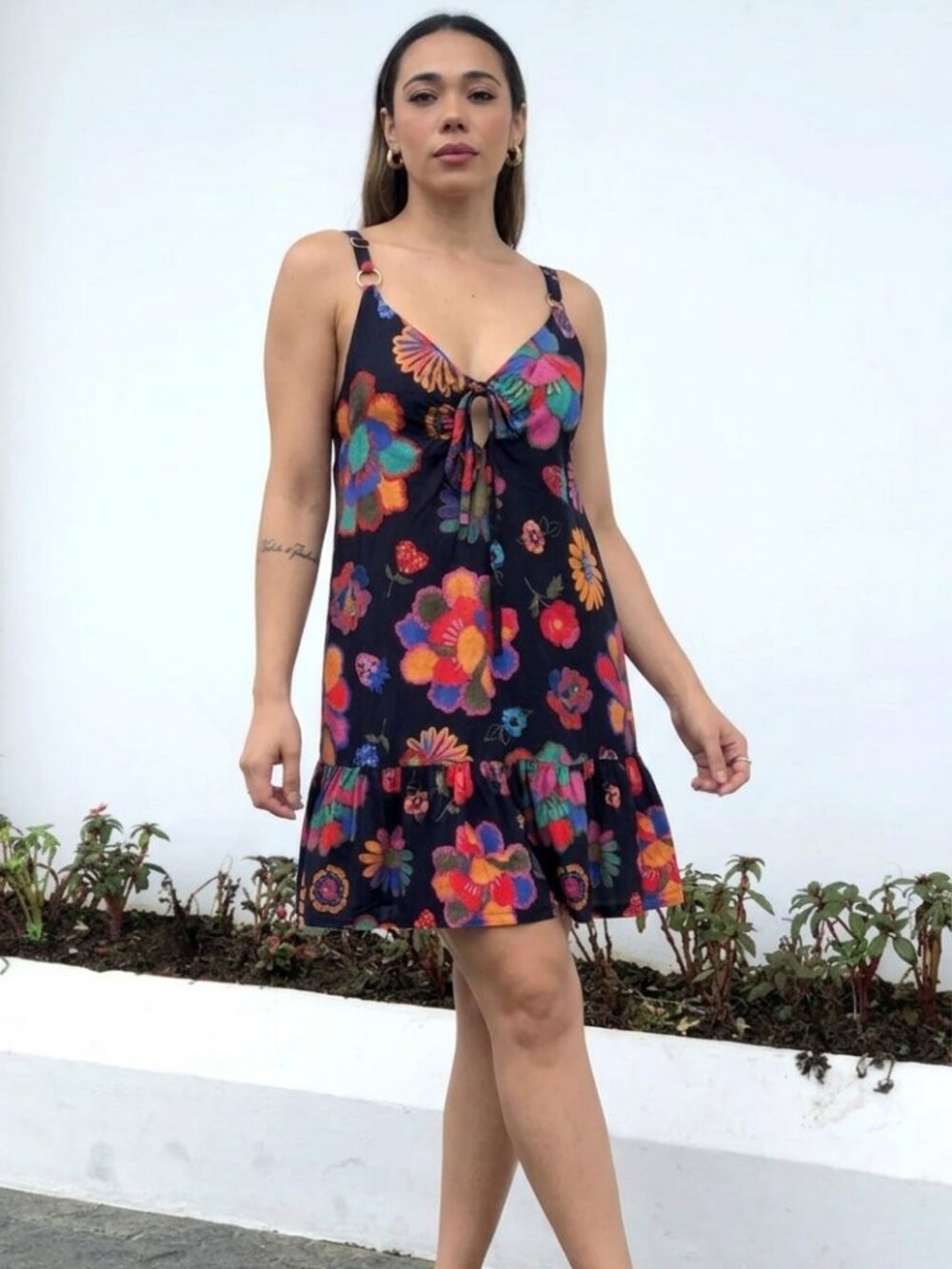 FARM Rio Lily's Garden Tank Summer Sun Mini Dress Floral Women's GG / XL